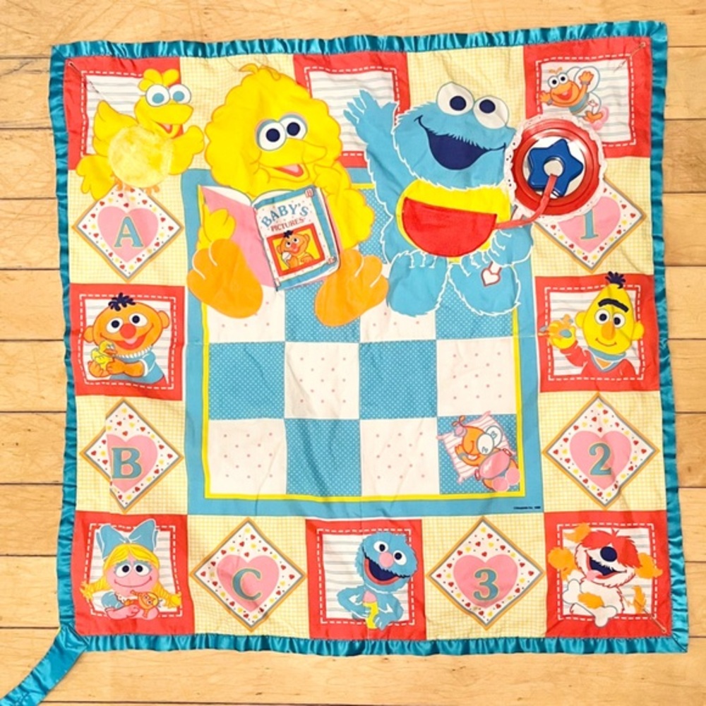 Sesame Street 1989 Vintage "Fold N Go"  Playskool Colorful Baby Play Mat